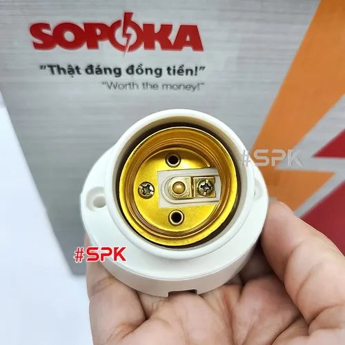 Đui Đèn Vát Tường Ngồi Xéo Ren Xoáy E27 DV5 SOPOKA