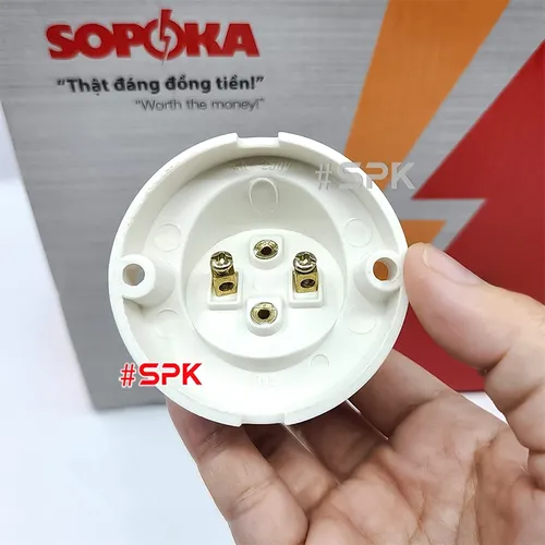Đui Đèn Vát Tường Ngồi Xéo Ren Xoáy E27 DV5 SOPOKA