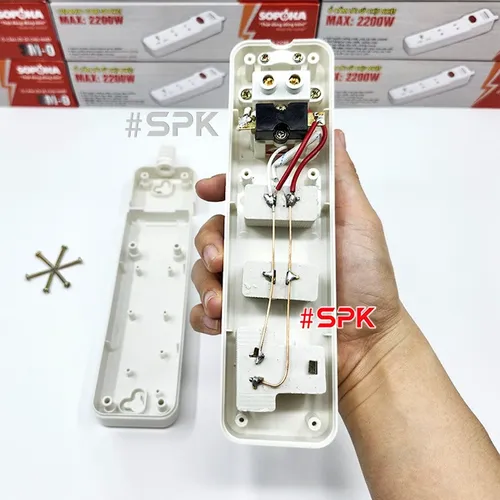 Ổ Cắm Điện 3 Lỗ 2200W Lõi Sứ Không Dây Có Công Tắc 3M-0 SOPOKA