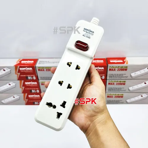 Ổ Cắm Điện 3 Lỗ 2200W Lõi Sứ Không Dây Có Công Tắc 3M-0 SOPOKA