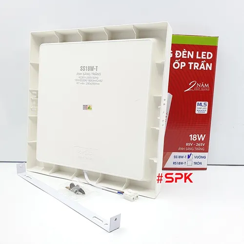 Bóng Đèn LED SS18W Ốp Trần Vuông 18 W Sáng Trắng Vành Nhựa SOPOKA