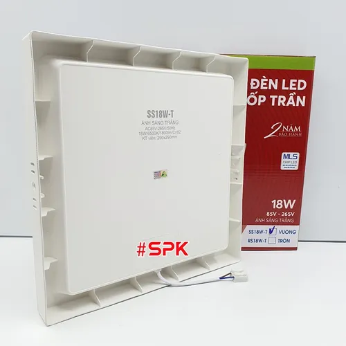 Bóng Đèn LED SS18W Ốp Trần Vuông 18 W Sáng Trắng Vành Nhựa SOPOKA