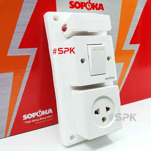 Bảng Điện 1 Công Tắc 1 Lỗ Cắm Có Cầu Chì BS1 SOPOKA