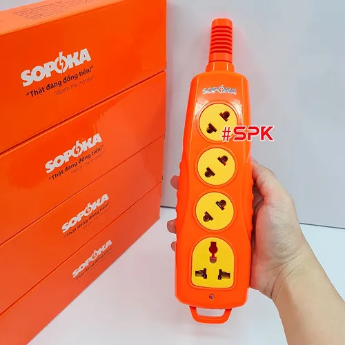 Ổ Cắm Điện 6000W 4 Lỗ Chéo Không Dây Siêu Chịu Tải 30A 4S-6000+C SOPOKA