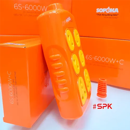 Ổ Cắm Điện 6000W 6 Lỗ Chéo Không Dây Siêu Chịu Tải 30A 6S-6000+C SOPOKA