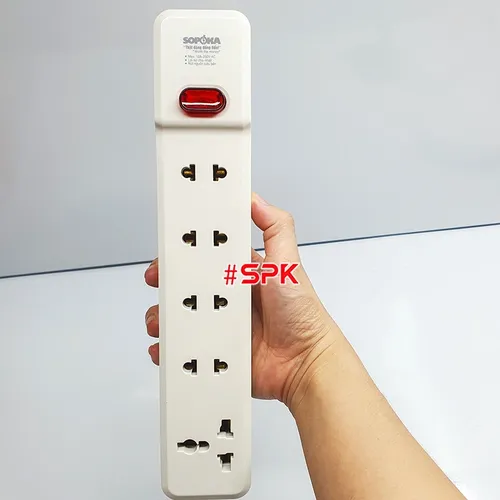Ổ Cắm Điện 5 Lỗ 2200W Lõi Sứ Không Dây Có Công Tắc 5M-0 SOPOKA