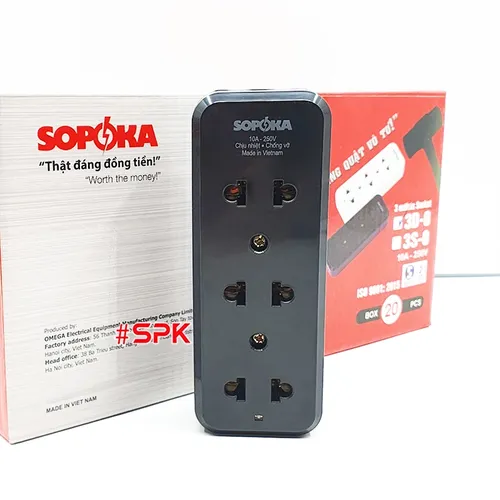 Ổ Cắm Điện 3 Ổ Không Dây 2200W 3D-0 3S-0 SOPOKA