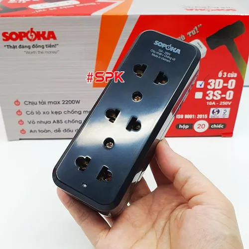 Ổ Cắm Điện 3 Ổ Không Dây 2200W 3D-0 3S-0 SOPOKA