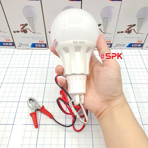 Bóng Đèn Led Dùng Bình 12V Liền Dây Kẹp Đui Vặn Xoáy E27 SOPOKA