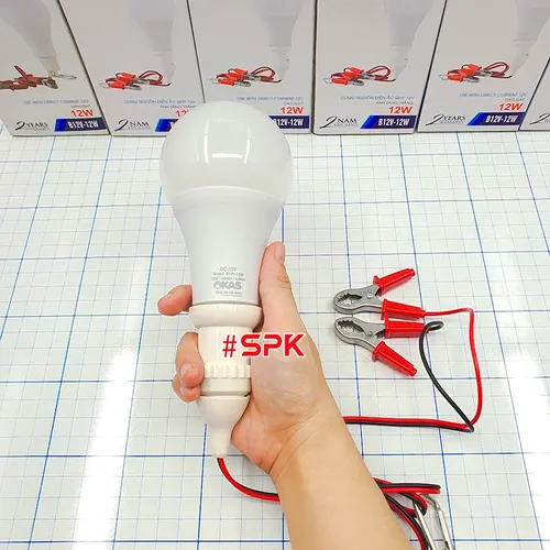 Bóng Đèn Led Dùng Bình 12V Liền Dây Kẹp Đui Vặn Xoáy E27 SOPOKA