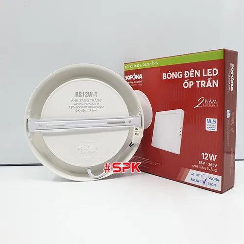 SOPOKA Bóng Đèn LED Ốp Trần RS12W-T Chiếu Sáng 25000 Giờ Tiết Kiệm Điện 80%