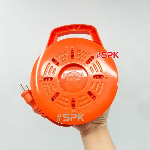 Ổ Cắm Điện Quay Cuộn Dây Tròn Chịu Tải 2200W Q45C/ Q75C Màu Đỏ Cam SOPOKA