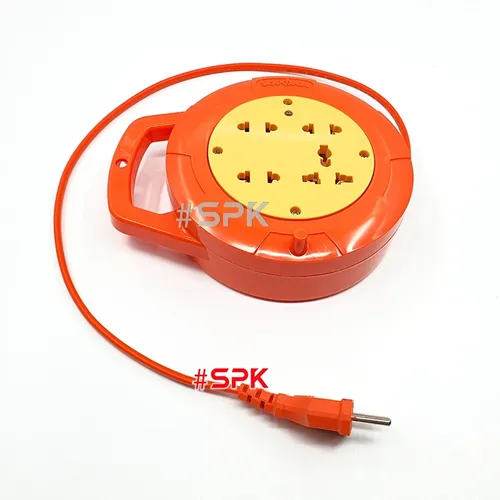 Ổ Cắm Điện Quay Cuộn Dây Tròn Chịu Tải 2200W Q45C/ Q75C Màu Đỏ Cam SOPOKA