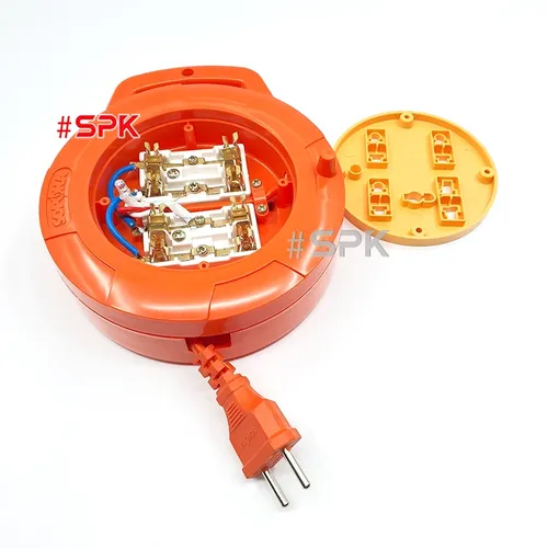 Ổ Cắm Điện Quay Cuộn Dây Tròn Chịu Tải 2200W Q45C/ Q75C Màu Đỏ Cam SOPOKA