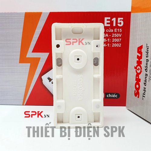 Ổ Cắm Điện 3 Lỗ Gắn Táp Lô E15 SOPOKA Chịu Tải 2200W, Chống Tuột Phích, Lắp Đặt Dễ Dàng