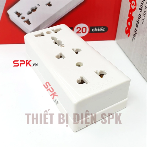 Ổ Cắm Điện 3 Lỗ Gắn Táp Lô E15 SOPOKA Chịu Tải 2200W, Chống Tuột Phích, Lắp Đặt Dễ Dàng