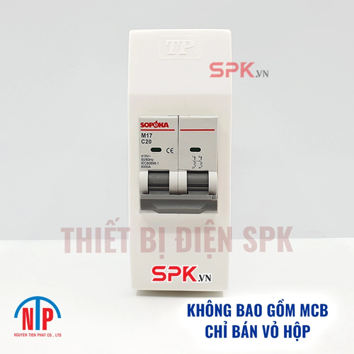 Hộp CB 1 pha 2P Tiến Phát – hộp gắn nổi bảo vệ CB 2 tép gọn gàng, an toàn