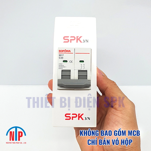 Hộp CB 1 pha 2P Tiến Phát – hộp gắn nổi bảo vệ CB 2 tép gọn gàng, an toàn