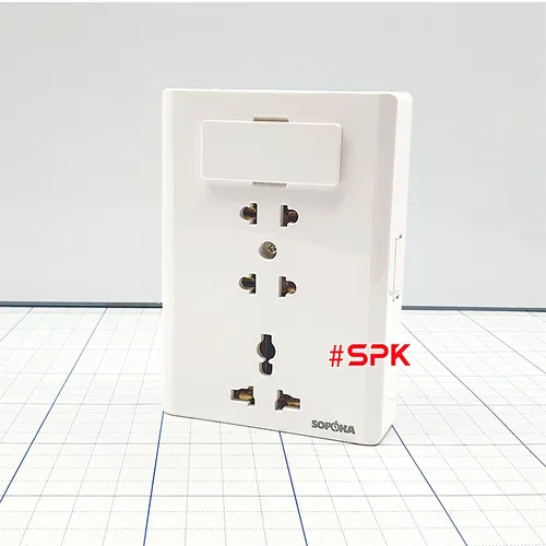 Bảng Điện Lắp Nổi Cao Cấp Dòng E 3 Ổ Cắm E8A SOPOKA