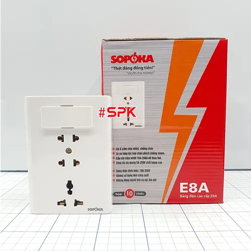 Bảng Điện Lắp Nổi Cao Cấp Dòng E 3 Ổ Cắm E8A SOPOKA