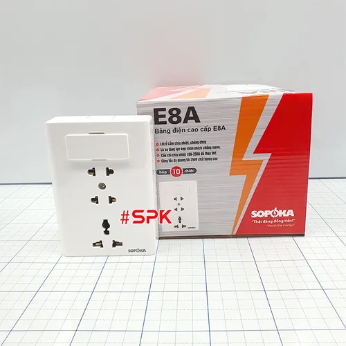 Bảng Điện Lắp Nổi Cao Cấp Dòng E 3 Ổ Cắm E8A SOPOKA