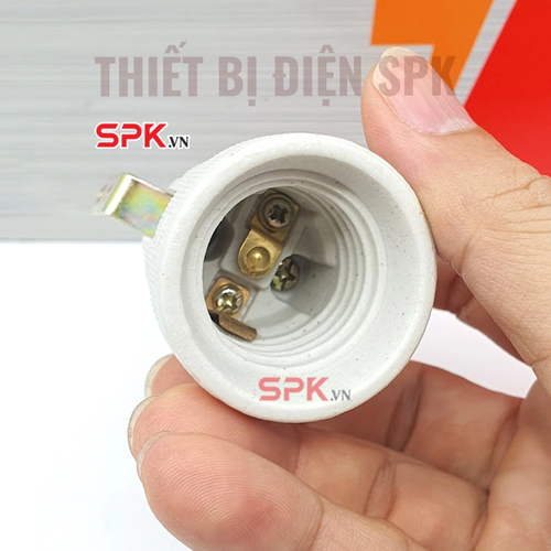 Đui Đèn Sứ Chịu Nhiệt Ren Xoáy E27 SU4 SOPOKA