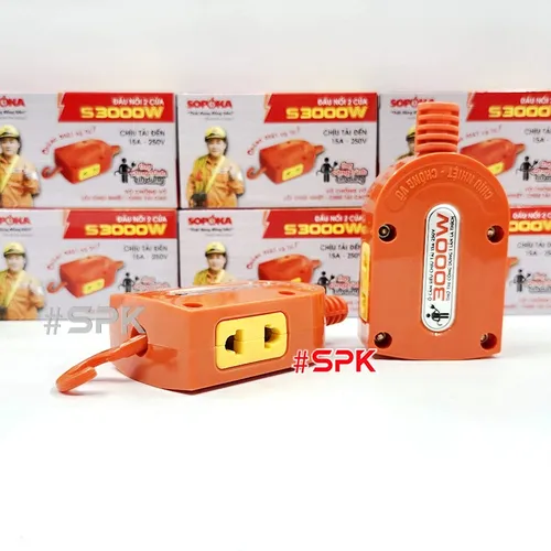 SOPOKA Ổ Cắm – Đầu Nối Điện 2 Cổng S3000W Có Móc Treo Siêu Chịu Tải