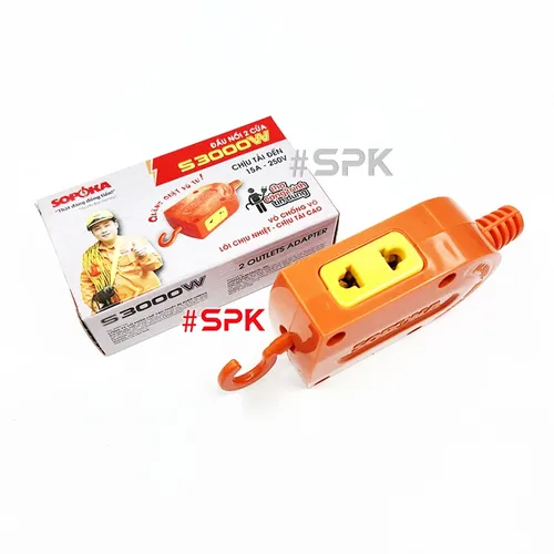 SOPOKA Ổ Cắm – Đầu Nối Điện 2 Cổng S3000W Có Móc Treo Siêu Chịu Tải