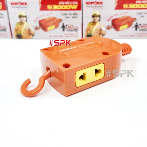 SOPOKA Ổ Cắm – Đầu Nối Điện 2 Cổng S3000W Có Móc Treo Siêu Chịu Tải