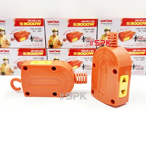 SOPOKA Ổ Cắm – Đầu Nối Điện 2 Cổng S3000W Có Móc Treo Siêu Chịu Tải