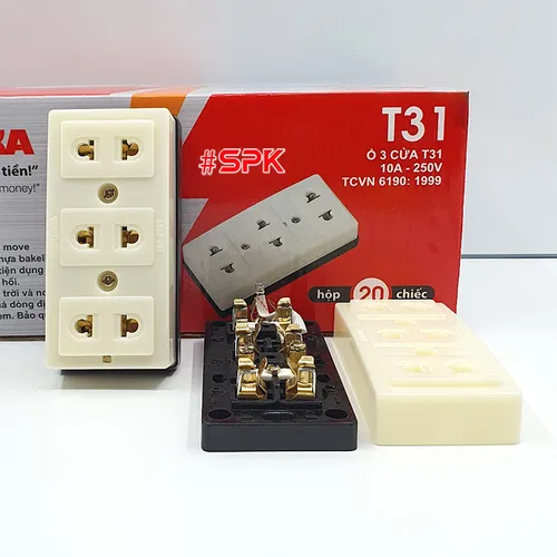 Ổ Cắm Điện Gắn Táp Lô 3 Lỗ T31 SOPOKA – Giải Pháp An Toàn, Tiện Lợi Cho Mọi Gia Đình