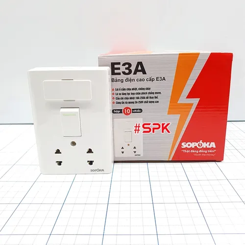 Bảng Điện Lắp Nổi Cao Cấp Dòng E 1 Công Tắc 2 Ổ Cắm E3A SOPOKA