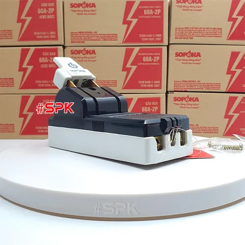 Cầu Dao Đế Sứ 1 Pha 60A-2P Màu Đen D7(A) SOPOKA