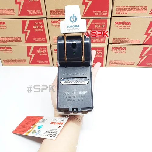 Cầu Dao Đế Sứ 1 Pha 60A-2P Màu Đen D7(A) SOPOKA