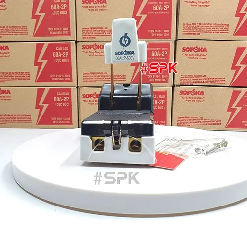 Cầu Dao Đế Sứ 1 Pha 60A-2P Màu Đen D7(A) SOPOKA