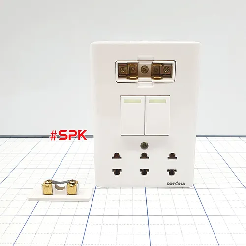 Bảng Điện Lắp Nổi Cao Cấp Dòng E 2 Công Tắc 3 Ổ Cắm E4A SOPOKA