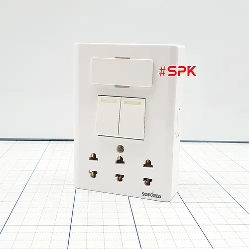 Bảng Điện Lắp Nổi Cao Cấp Dòng E 2 Công Tắc 3 Ổ Cắm E4A SOPOKA