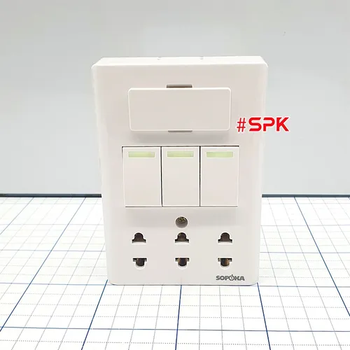 Bảng Điện Lắp Nổi Dòng E Cao Cấp 3 Công Tắc 3 Ổ Cắm E5A SOPOKA