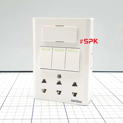 Bảng Điện Lắp Nổi Dòng E Cao Cấp 3 Công Tắc 3 Ổ Cắm E5A SOPOKA