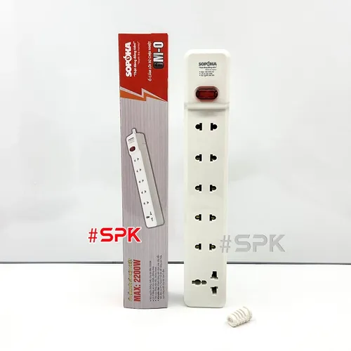 Ổ Cắm Điện 6 Lỗ 2200W Lõi Sứ Không Dây Có Công Tắc 6M-0 SOPOKA
