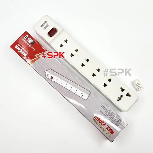 Ổ Cắm Điện 6 Lỗ 2200W Lõi Sứ Không Dây Có Công Tắc 6M-0 SOPOKA