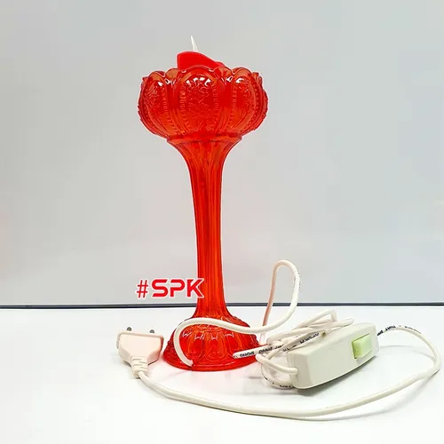 Cốc Nến Thờ Đèn Thờ Hoa Sen Thân Cao HSC01 SOPOKA - Hồng Ngọc