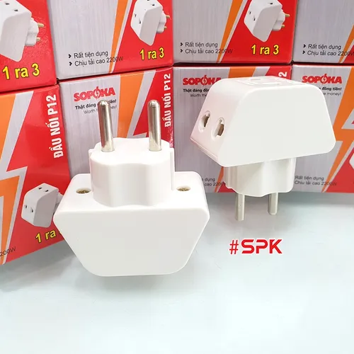 Đầu Nối Chia Điện 3 Cửa Cổ Cao 2200W P12 SOPOKA