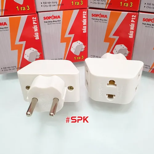 Đầu Nối Chia Điện 3 Cửa Cổ Cao 2200W P12 SOPOKA