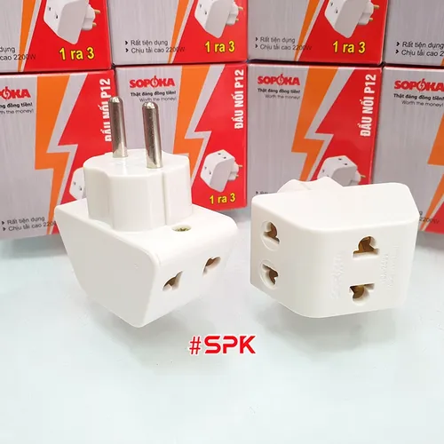 Đầu Nối Chia Điện 3 Cửa Cổ Cao 2200W P12 SOPOKA