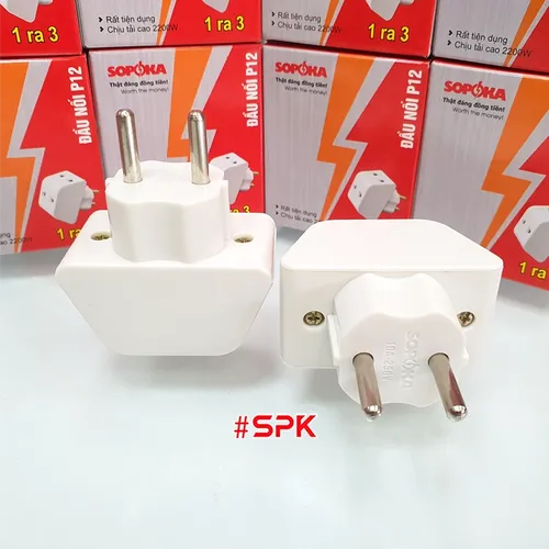 Đầu Nối Chia Điện 3 Cửa Cổ Cao 2200W P12 SOPOKA