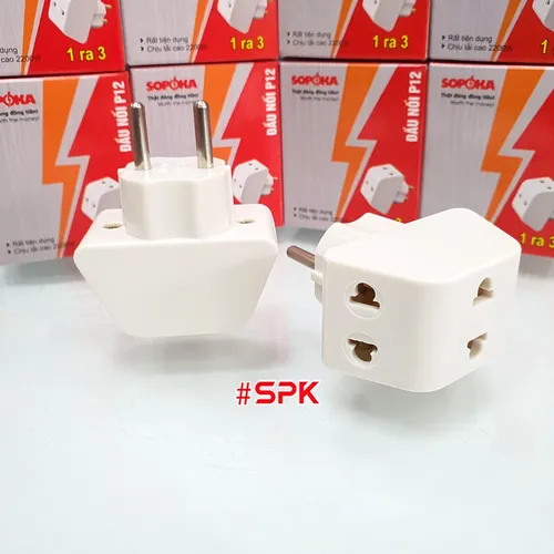 Đầu Nối Chia Điện 3 Cửa Cổ Cao 2200W P12 SOPOKA