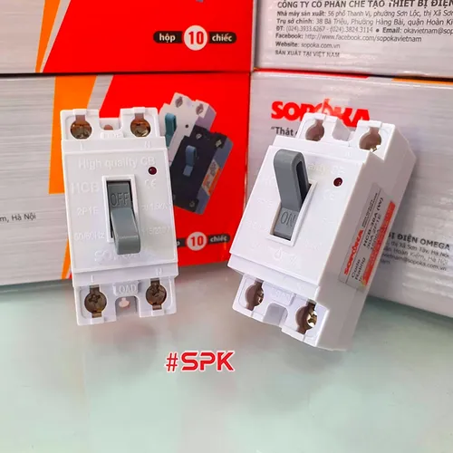 Aptomat CB Cóc 1 Pha HCB SOPOKA Màu Trắng