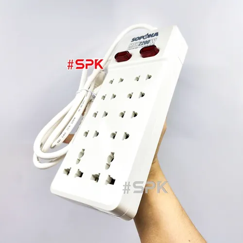 Ổ Cắm Điện 10 Lỗ Có Dây 2200W Lõi Sứ Chịu Nhiệt 10Y SOPOKA