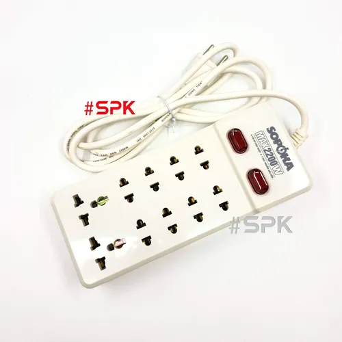 Ổ Cắm Điện 10 Lỗ Có Dây 2200W Lõi Sứ Chịu Nhiệt 10Y SOPOKA